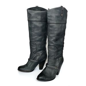 Sam Edelman Naharra Graphite Leather Boots, 8